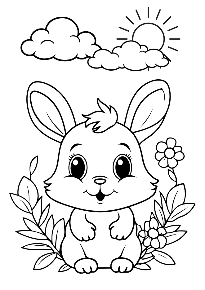 Desenho de coelho para colorir para imprimir e colorir - imagem 11